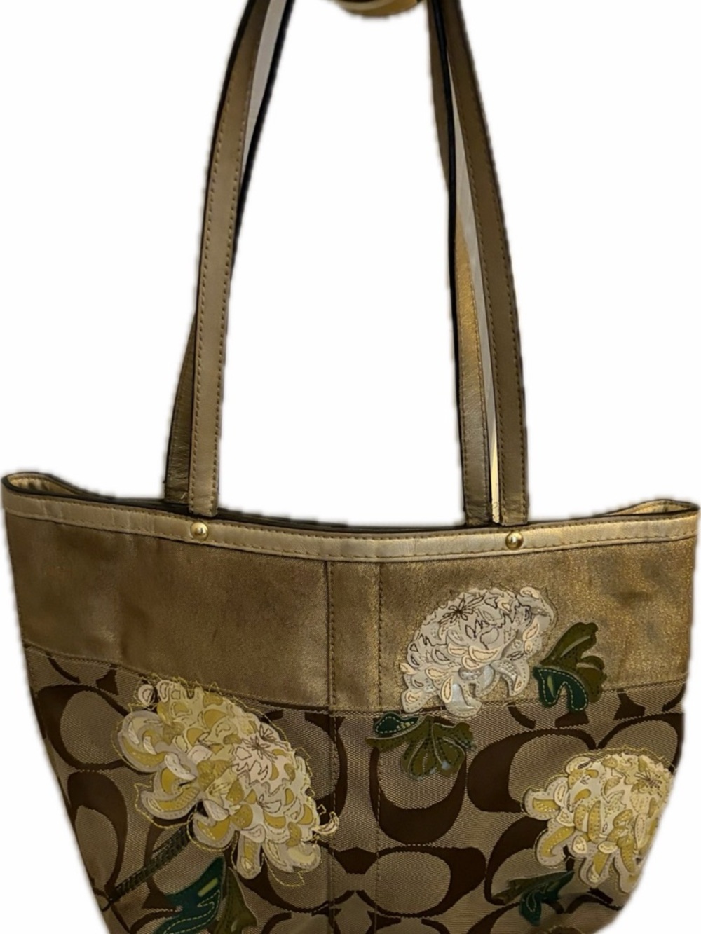 Vintage Coach Floral Embroidered Tote